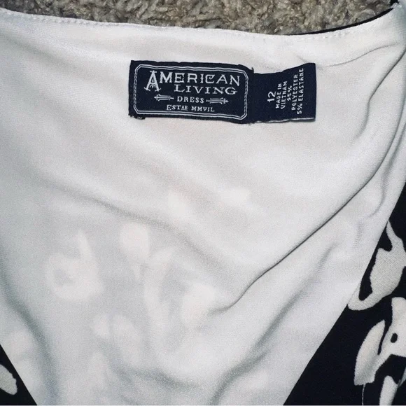 Floral Black and White Dress Mini Short Dress Neutral XL - Picture 5 of 6